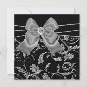 Black Silver Black All Occasion Party-uitnodiginge Kaart (Voorkant)