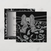 Black Silver Black All Occasion Party-uitnodiginge Kaart (Voorkant / Achterkant)