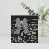 Black Silver Black All Occasion Party-uitnodiginge Kaart (Staand voorkant)