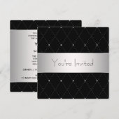 Black Silver Black Stropdas Corporate Party Kaart (Voorkant / Achterkant)