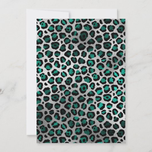 Black Silver Blauwgroen Green Leopard Folie 18th B Kaart (Achterkant)
