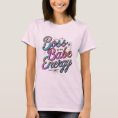 Black & Silver Boss Babe Shirt (Voorkant)