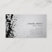 Black Silver Brushstrokes Mode Stylist Designer Visitekaartje (Achterkant)