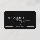 Black Silver Calligraphy Script QR-code Visitekaartje (Voorkant)