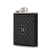 Black Silver Celtic Knot Monogram Heupfles (Links)