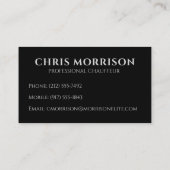 Black Silver Chauffeur Driver Metallic  Visitekaartje (Achterkant)