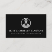 Black Silver Chauffeur Driver Metallic  Visitekaartje (Voorkant)