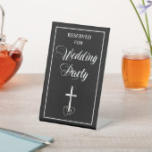 Black Silver Christelijk Cross Wedding Party Reclamebord Met Voetstuk (Insitu)