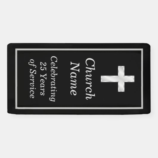 Black Silver Church 25e Jubileum Spandoek (Horizontaal)