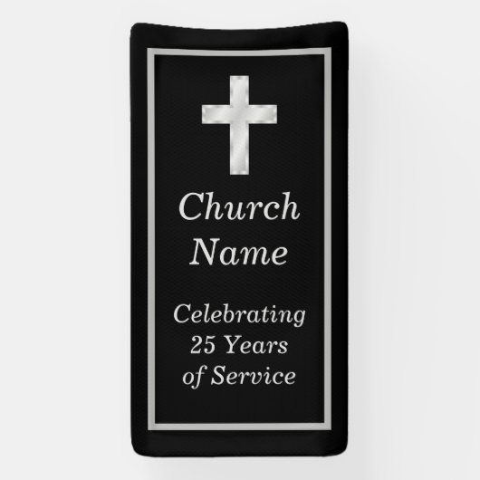 Black Silver Church 25e Jubileum Spandoek (Verticaal)
