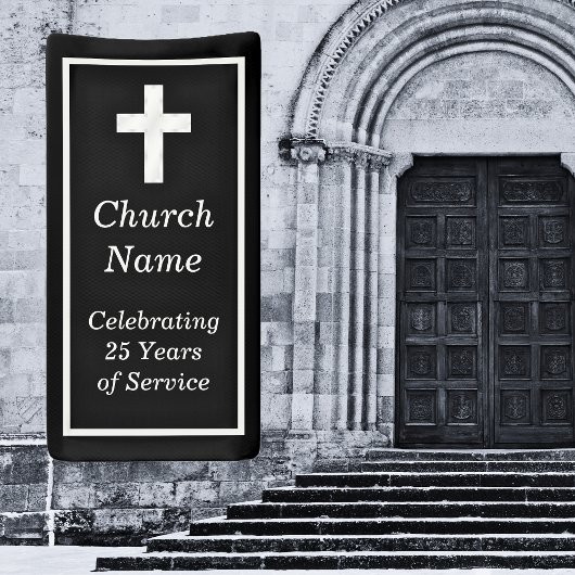 Black Silver Church 25e Jubileum Spandoek