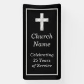 Black Silver Church 25th Anniversary Party Spandoek (Verticaal)