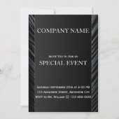 Black Silver Corporate Business Invitation-Kaart Kaart (Voorkant)