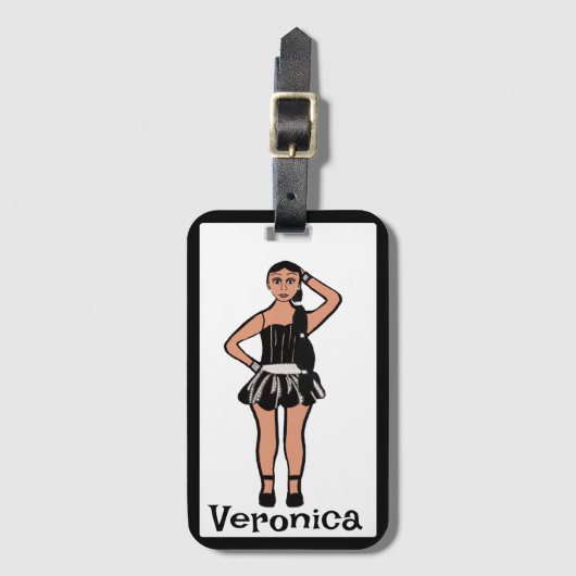 Black Silver Dancer #2 Bagagelabel (Voorkant (verticaal))