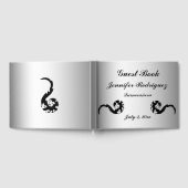 Black Silver Dancing Dragon Quinceañera Gastboek Gastenboek (Volledig)