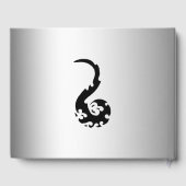 Black Silver Dancing Dragon Quinceañera Gastboek Gastenboek (Achterkant)