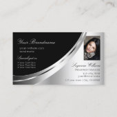 Black Silver Decor met Logo en Photo Eye Catcher Visitekaartje (Achterkant)