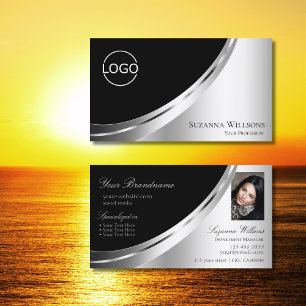 Black Silver Decor met Logo en Photo Eye Catcher Visitekaartje