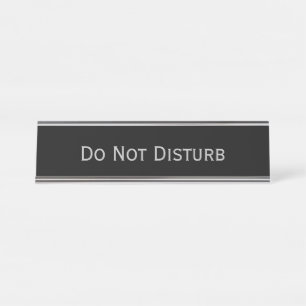 Black Silver 'Do not Disturb' Funny Pun Bureau Naambordje