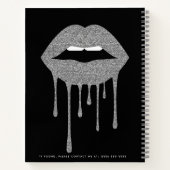 Black Silver Driving Glitter Lips Makeup Notitieboek (Achterkant)