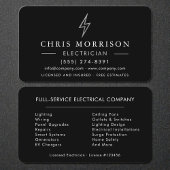 Black Silver Electrician Electrical Visitekaartje