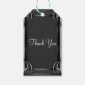 Black & Silver Elegant Corporate Holiday Party Cadeaulabel (Voorkant)