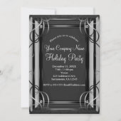 Black & Silver Elegant Corporate Holiday Party Kaart (Voorkant)