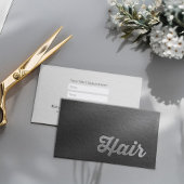 Black Silver Emrelige Text Hair Stylist Benoeming Afsprakenkaartje