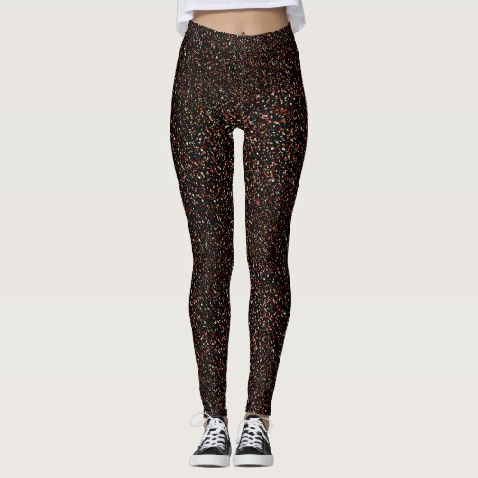 Black Silver en Gold Women's Sparkle-Leggings Leggings (Voorkant)