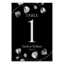 Black & Silver Eucalyptus Wedding Kaart