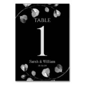 Black & Silver Eucalyptus Wedding Kaart (Achterkant)
