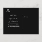 Black & Silver Faux Diamond Bling Save Date Aankondigingskaart (Achterkant)