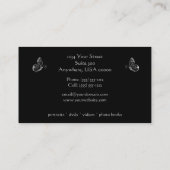 Black Silver Filigree Butterflies Visitekaartjes (Achterkant)