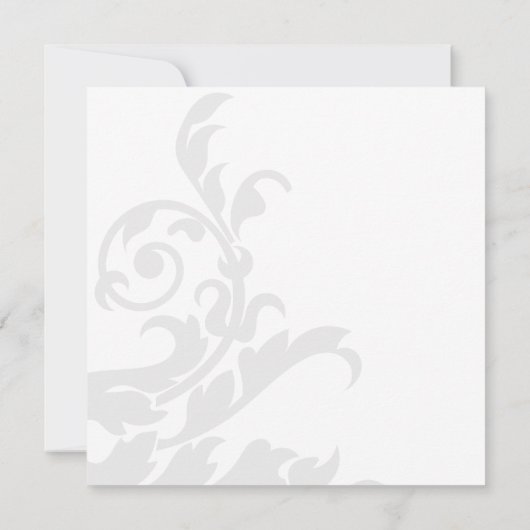 Black Silver Flourish Individual Guest Wedding Kaart (Achterkant)