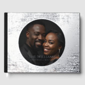 Black Silver Foil Guestbook Elegante gastenboeken (Voorkant)