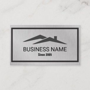 Black Silver Foil Home Logo Real Estate Agent Visitekaartje