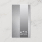 Black Silver Foil Metal Stripe Wedding Planner Visitekaartje (Voorkant)