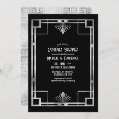 Black & Silver Gatsby Art Deco Couples Shower Kaart (Voorkant / Achterkant)