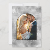 Black & Silver Gatsby Art Deco Engagement Party Kaart (Achterkant)