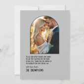 Black & Silver Gatsby-Inspired Art Deco Wedding Bedankkaart (Achterkant)