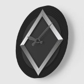 Black & Silver Geometric Triangle Metallic Clock Grote Klok (Hoek)