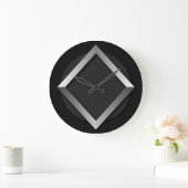 Black & Silver Geometric Triangle Metallic Clock Grote Klok (Huis)
