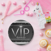 Black & Silver Glam Stars VIP Ticket Custom Party Papieren Bordje (Feest)