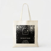 Black Silver Glitter Business logo Tote Bag (Voorkant)
