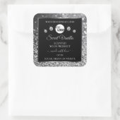 Black Silver Glitter Diamonds Product Labels Logo (Tas)
