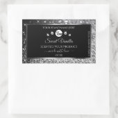 Black Silver Glitter Diamonds Product Labels Logo (Tas)
