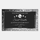 Black Silver Glitter Diamonds Product Labels Logo (Voorkant)
