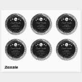 Black Silver Glitter Diamonds Product Labels Logo (Vel)