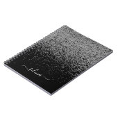 Black Silver Glitter Girly Monogram Notitieboek (Linkerzijde)