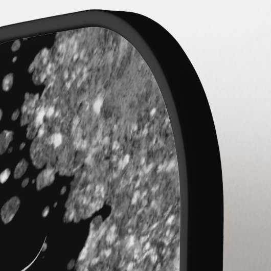 Black Silver Glitter Grey Modern Monogram Pickleball Paddle (Links Detail)